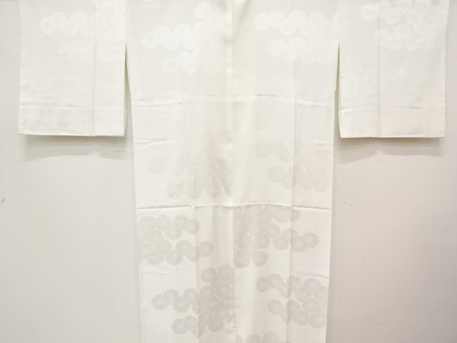 菊模様織り出し　単衣長襦袢